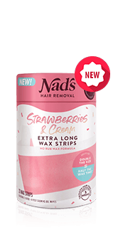 Nads Hair Removal Strawberries and Cream Extra Long Wax Strips