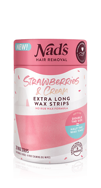 Nads Hair Removal Strawberries and Cream Extra Long Wax Strips